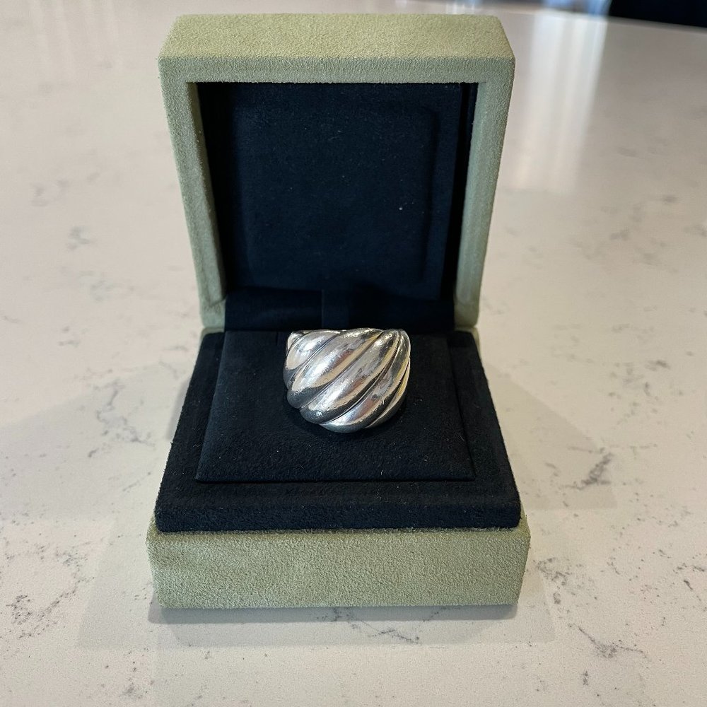 David Yurman Sterling Silver Sculpted Cable Ring Size 8